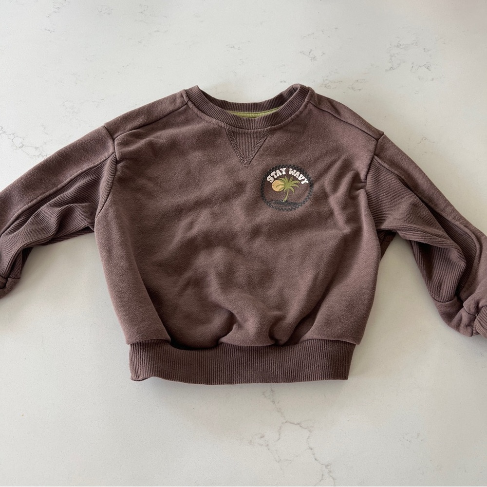 Grayson Mini stay wavy brown sweatshirt